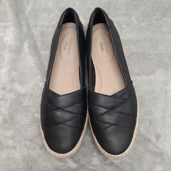 Clarks Ultimate Comfort Collection Danelly Shine Black Leather Size 10 NWOB - Picture 2 of 8